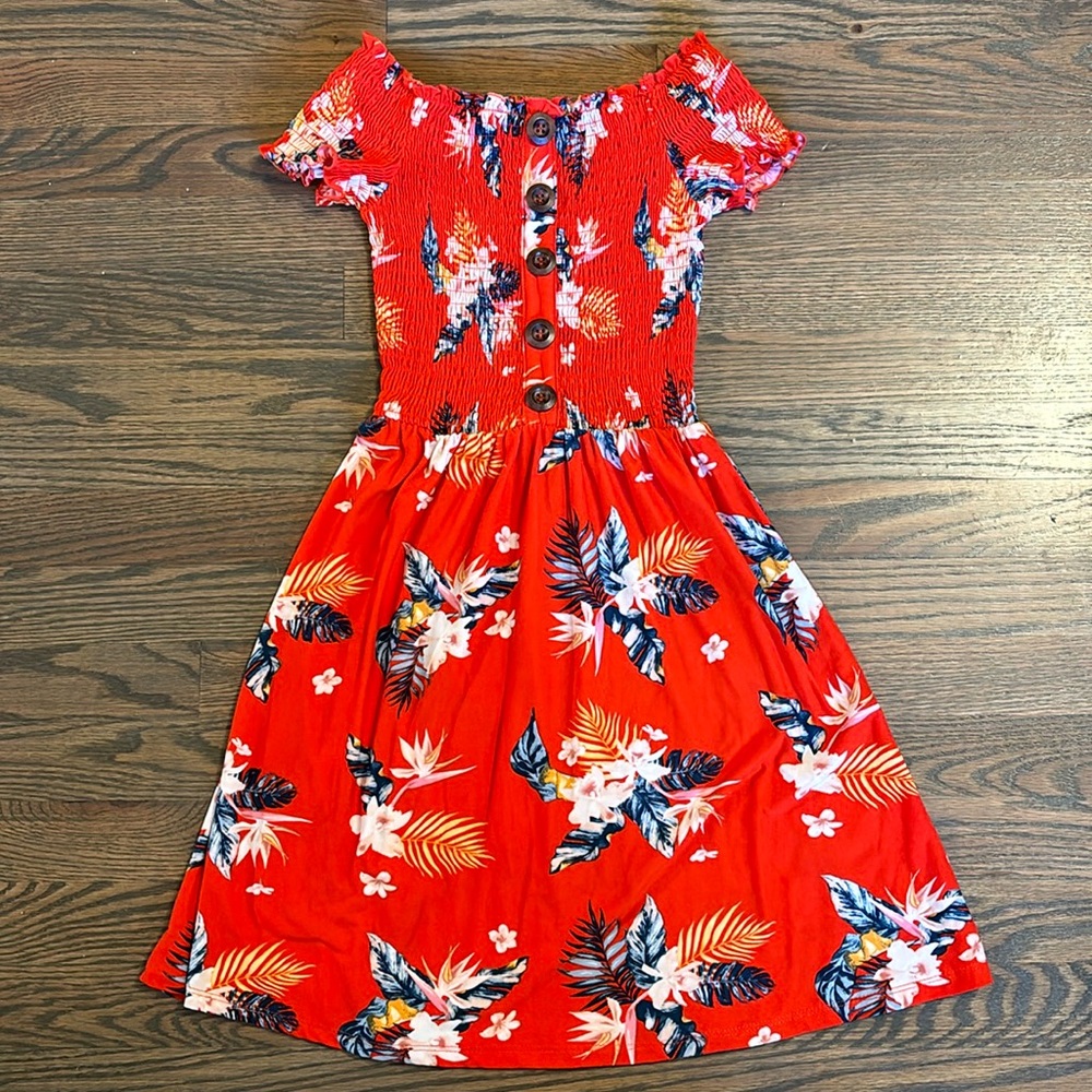 RUE21 floral dress tropical print beach cover S